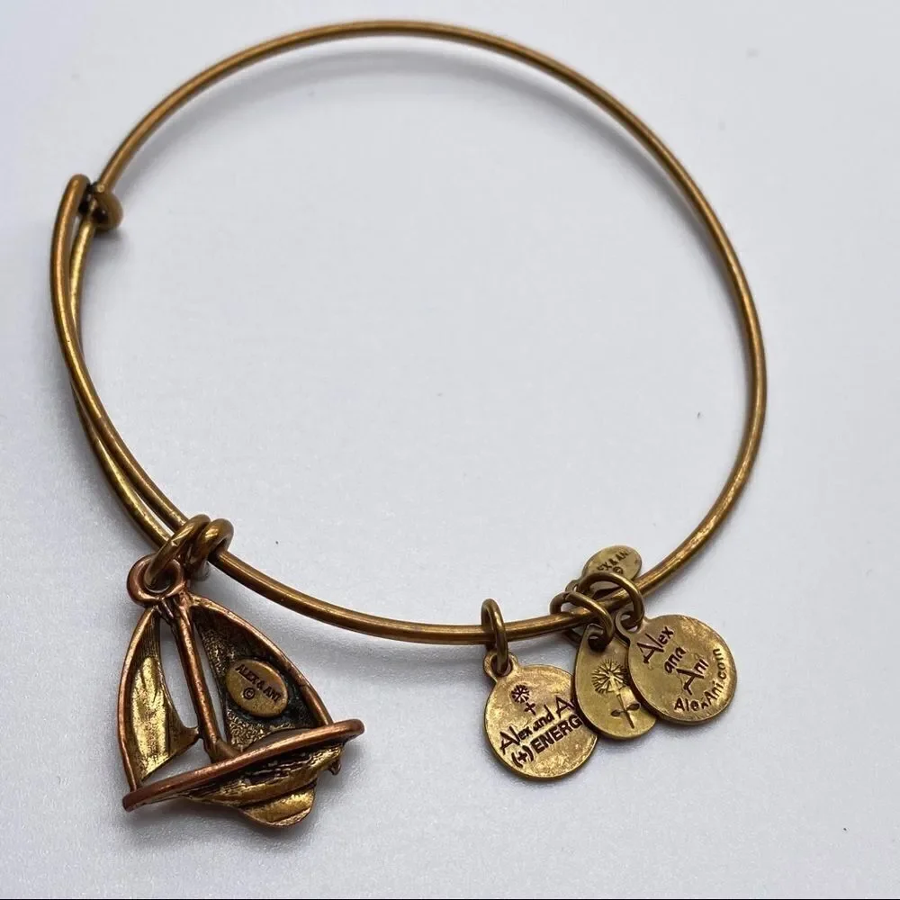 Alex‎ & Ani Sailboat Gold Stacking Bangle Bracelet